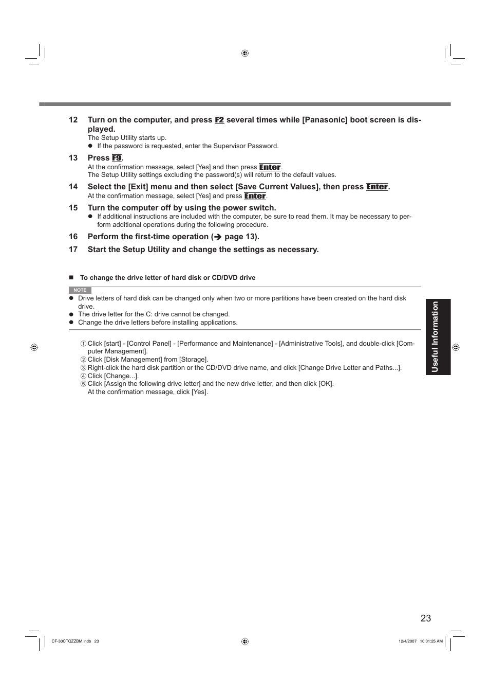 Panasonic CF-30 User Manual | Page 23 / 40