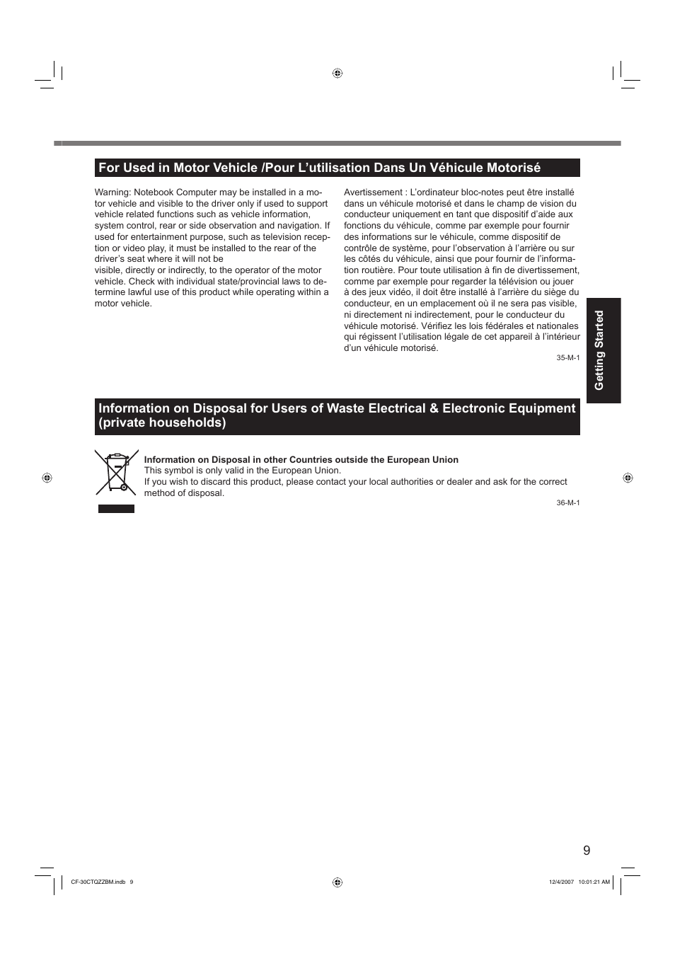 Panasonic CF-30 User Manual | Page 9 / 40