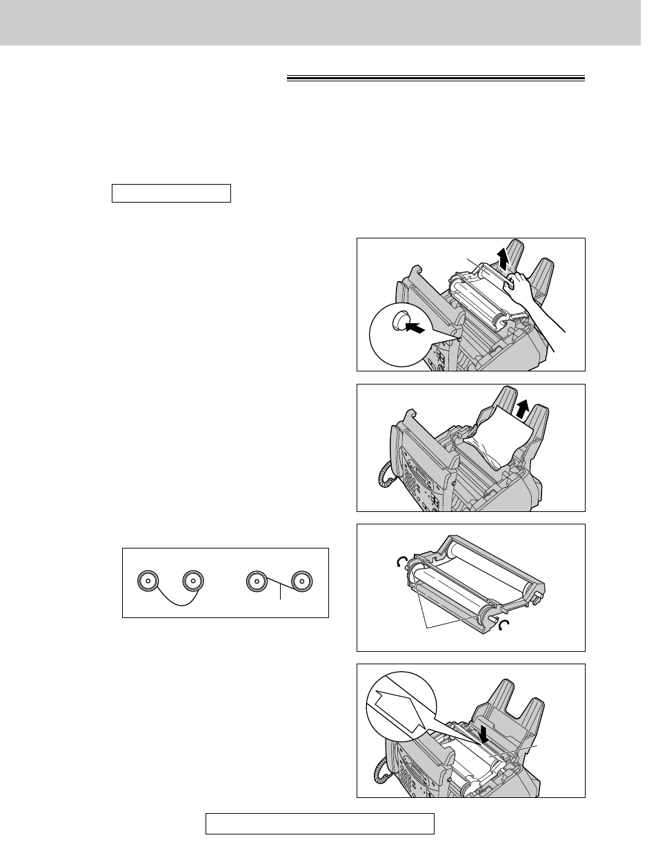 Jams, Recording paper jam, When paper has jammed under the film cartridge | Panasonic KX-FP121 User Manual | Page 110 / 136