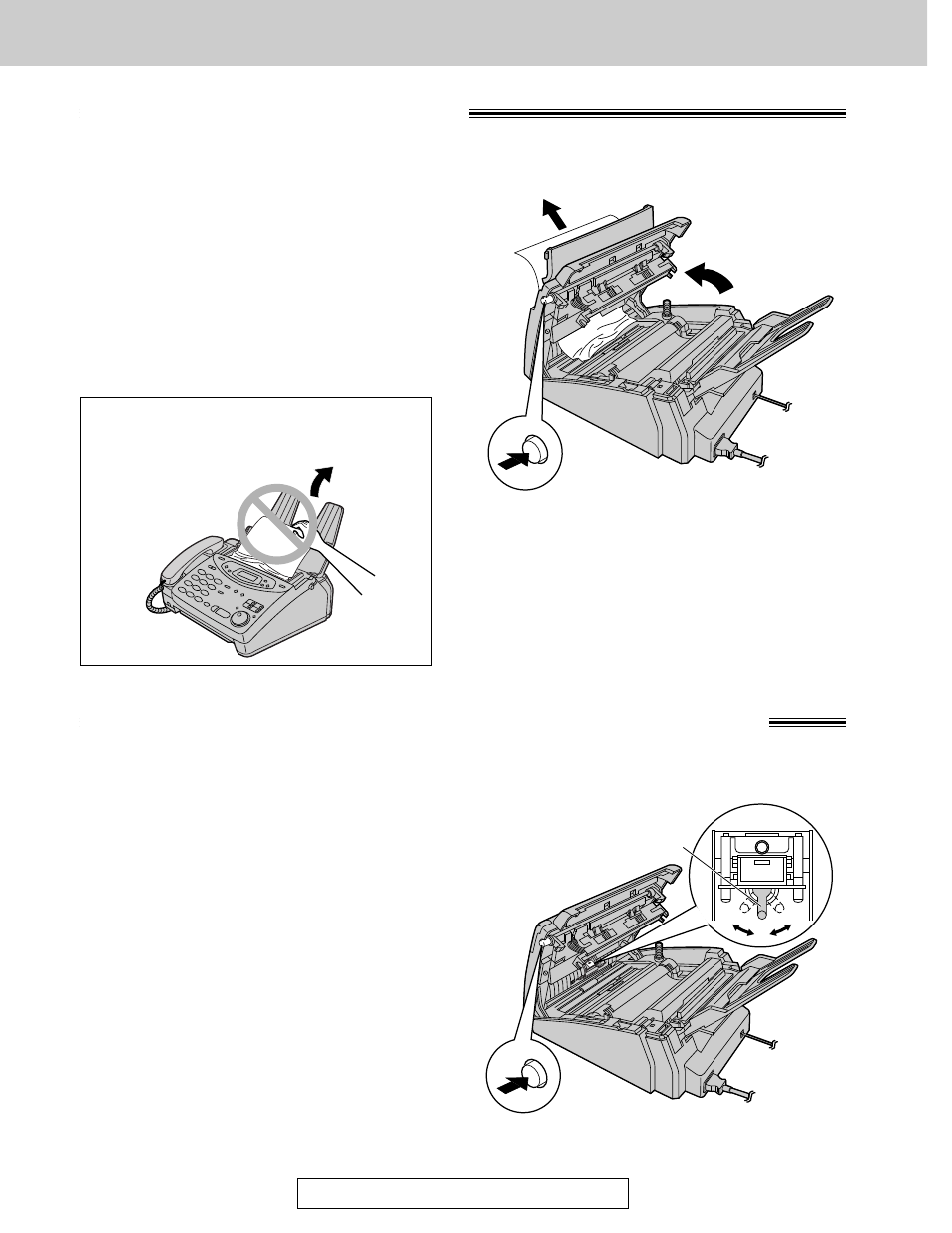 Jams, Sending document jams, Sending document does not feed, or multi-feeds | Panasonic KX-FP121 User Manual | Page 112 / 136