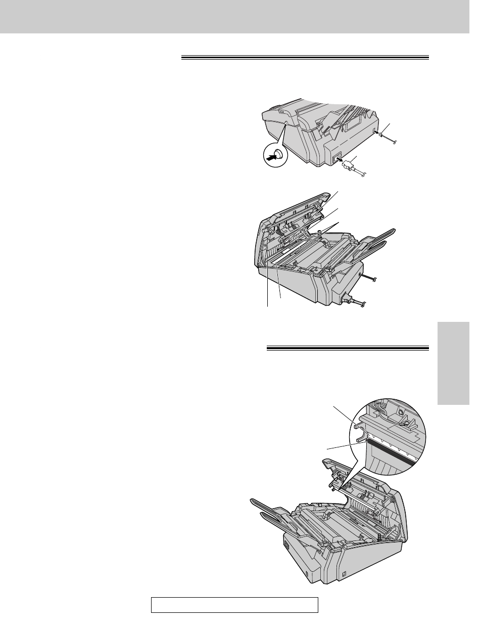 Document feeder, Thermal head and black bar, Cleaning | Panasonic KX-FP121 User Manual | Page 115 / 136