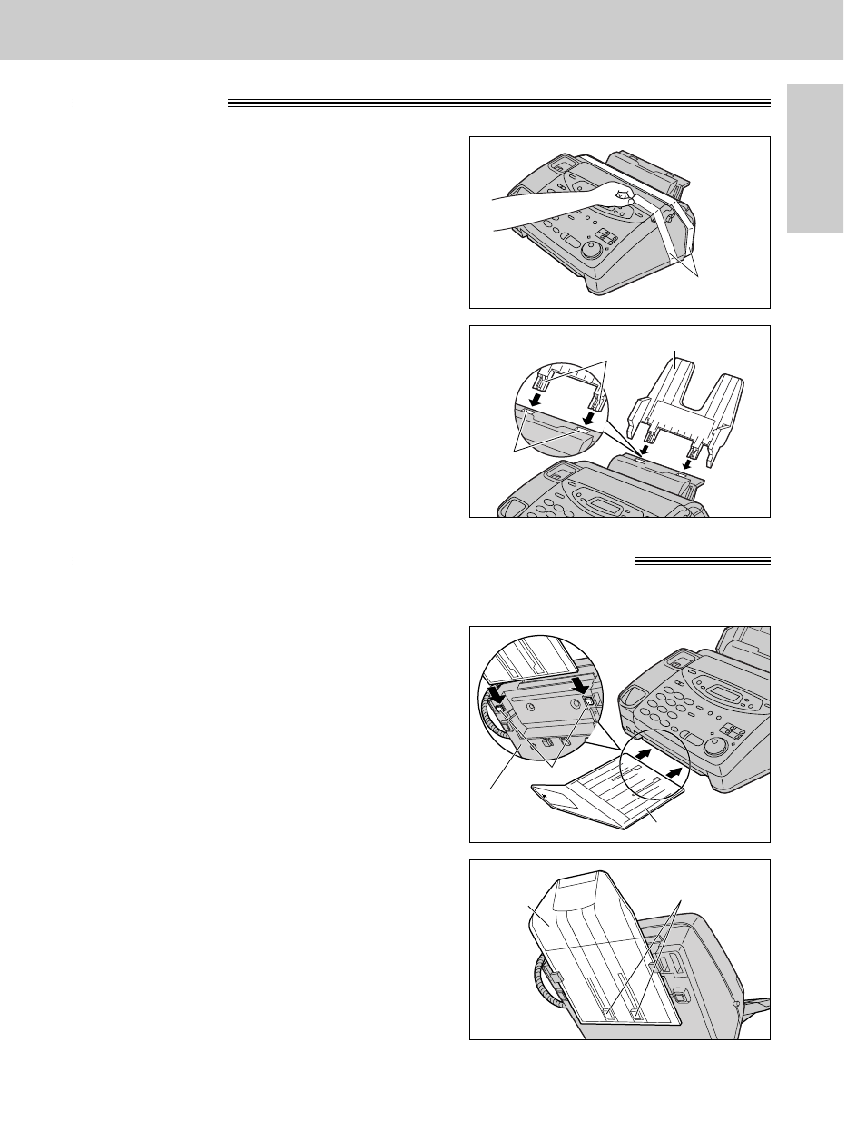 Paper tray paper stacker (purchasable accessory), Setup | Panasonic KX-FP121 User Manual | Page 21 / 136