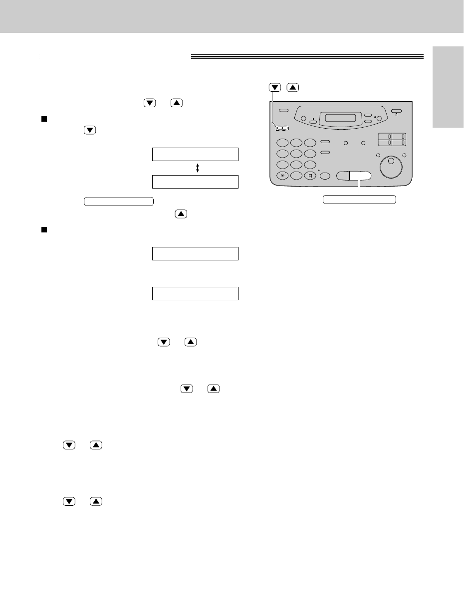 Volumes, Adjusting volumes, Ringer volume | Handset receiver volume, Speaker volume, Fax voice guidance volume, Answering device volume | Panasonic KX-FP121 User Manual | Page 29 / 136