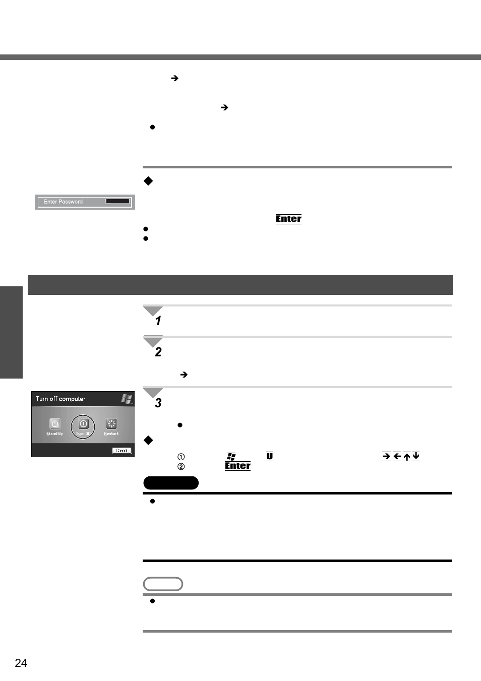 Starting up/shutting down, Shutting down (power off your computer) | Panasonic CF-W2 User Manual | Page 24 / 76