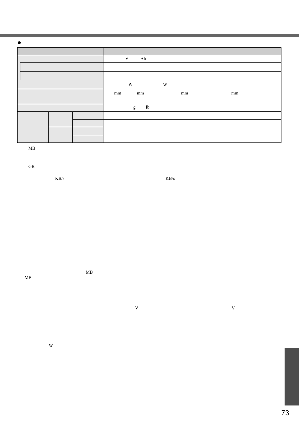 Im p o rt an t in fo rm at io n | Panasonic CF-W2 User Manual | Page 73 / 76