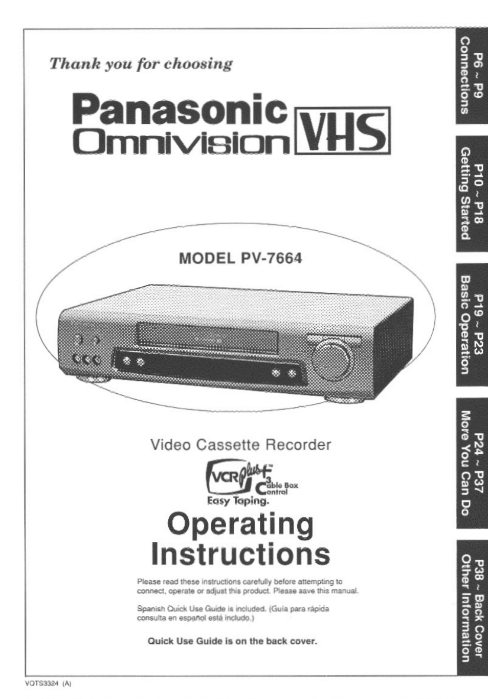Panasonic PV-7664 User Manual | 44 pages