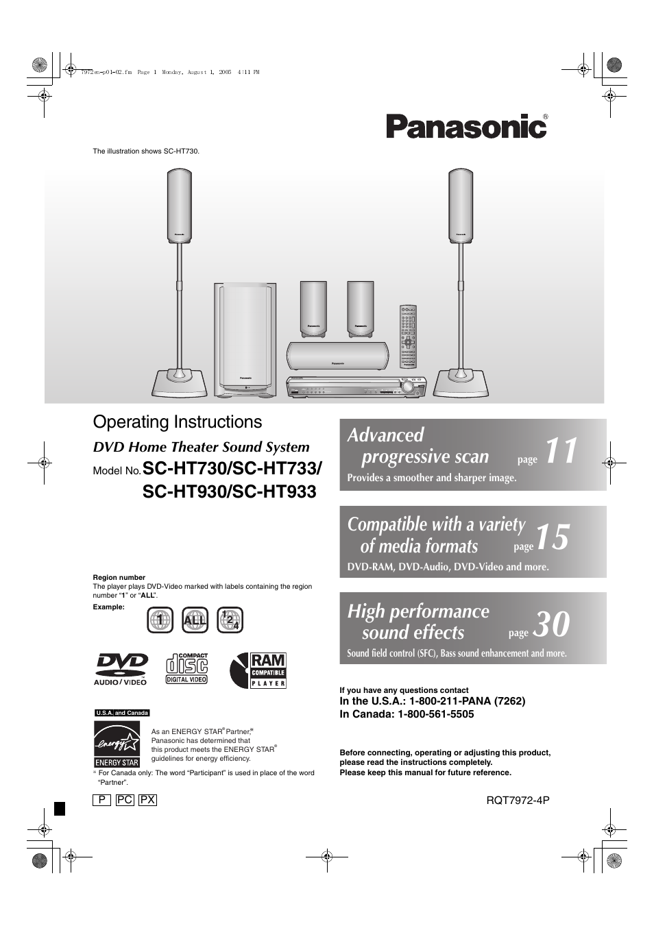 Panasonic SC-HT730 User Manual | 40 pages