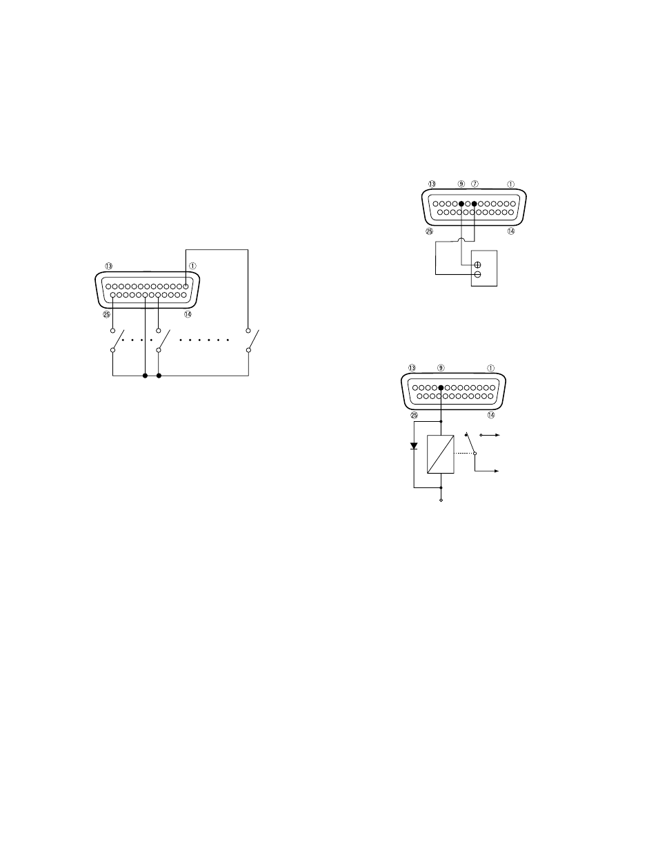 Connection with the alarm sensors, Connection with the alarm output | Panasonic WJ-FS309 User Manual | Page 28 / 43