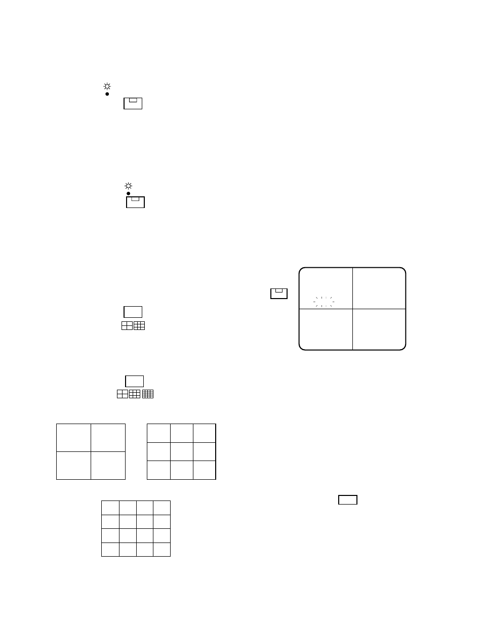 Multiscreen picture, Still multiscreen picture, Multiscreen sequence | Segment screen | Panasonic WJ-FS309 User Manual | Page 33 / 43
