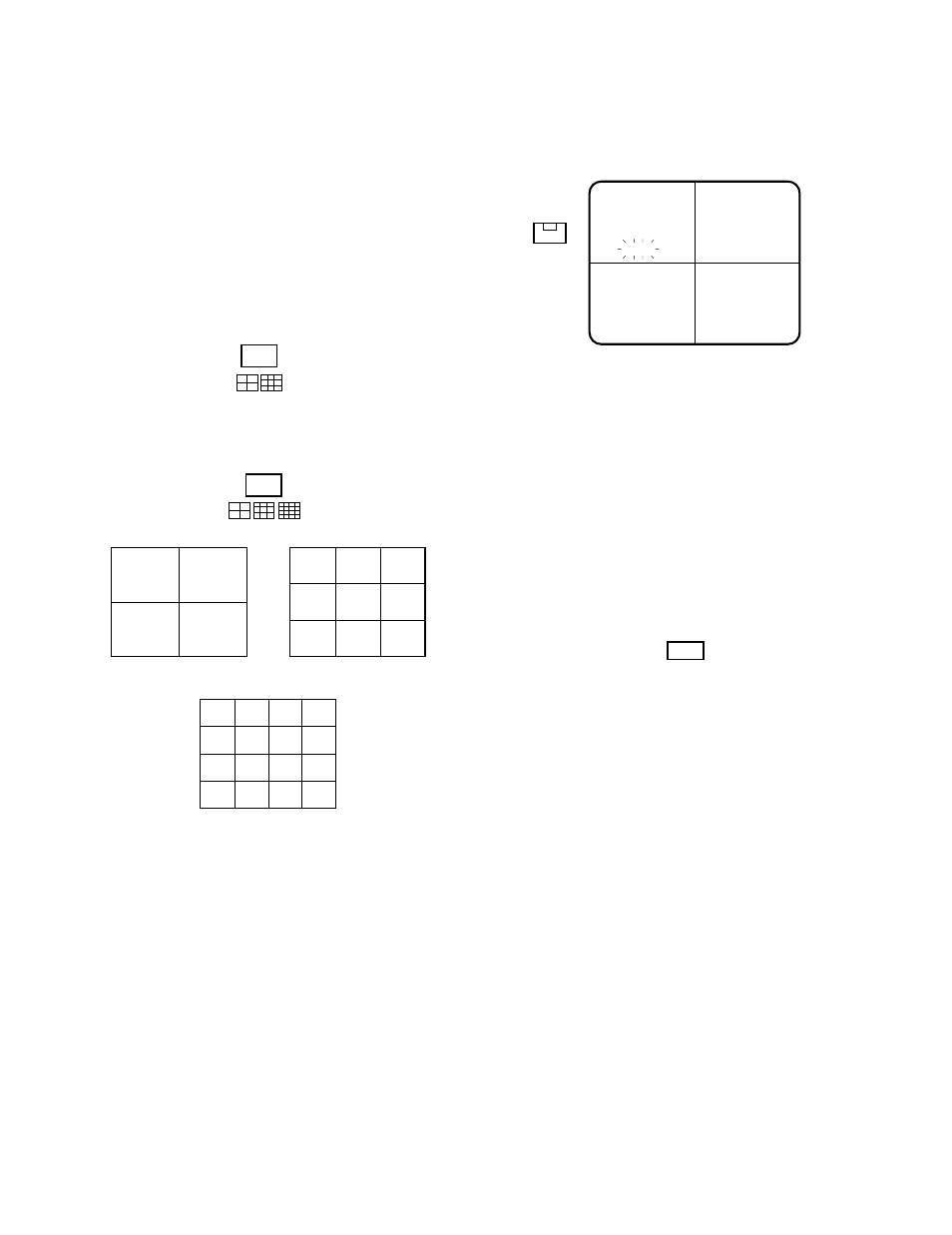 Multiscreen playback picture, Still multiscreen playback picture, Playback multiscreen sequence | Segment screen | Panasonic WJ-FS309 User Manual | Page 36 / 43