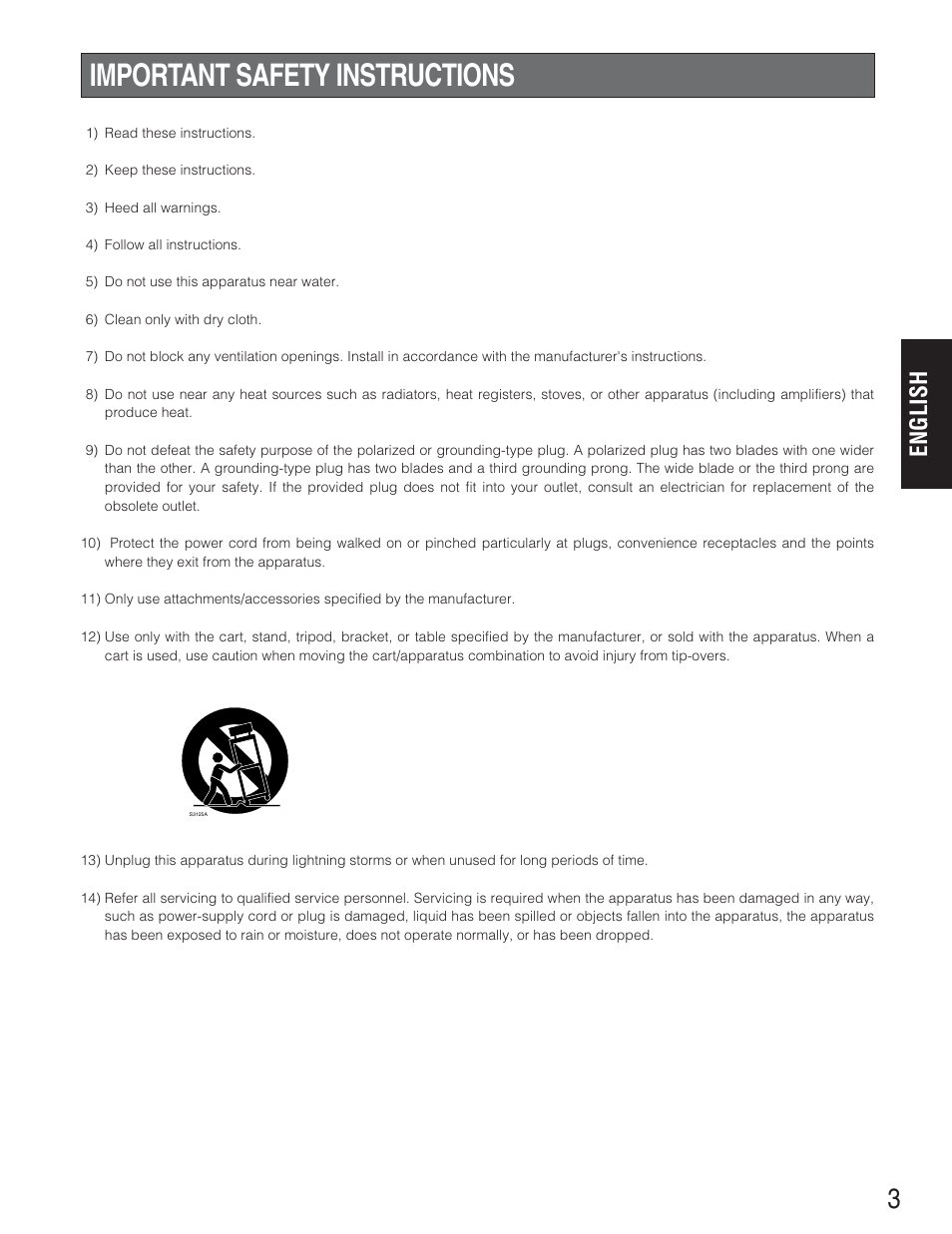 Important safety instructions, English | Panasonic WX-CC2010 User Manual | Page 3 / 15