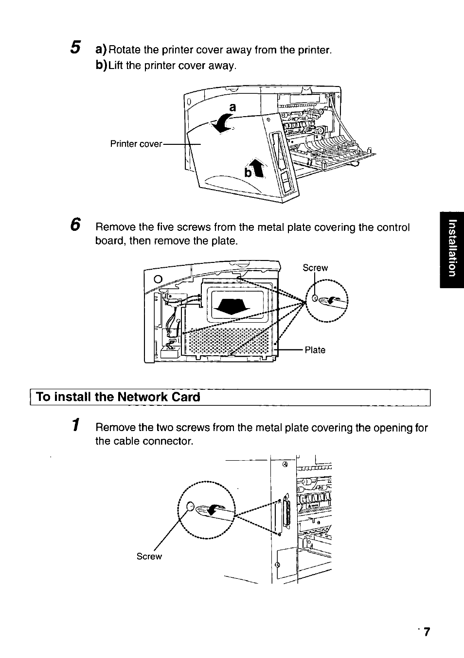To install the network card | Panasonic KX-PNB2 User Manual | Page 7 / 32