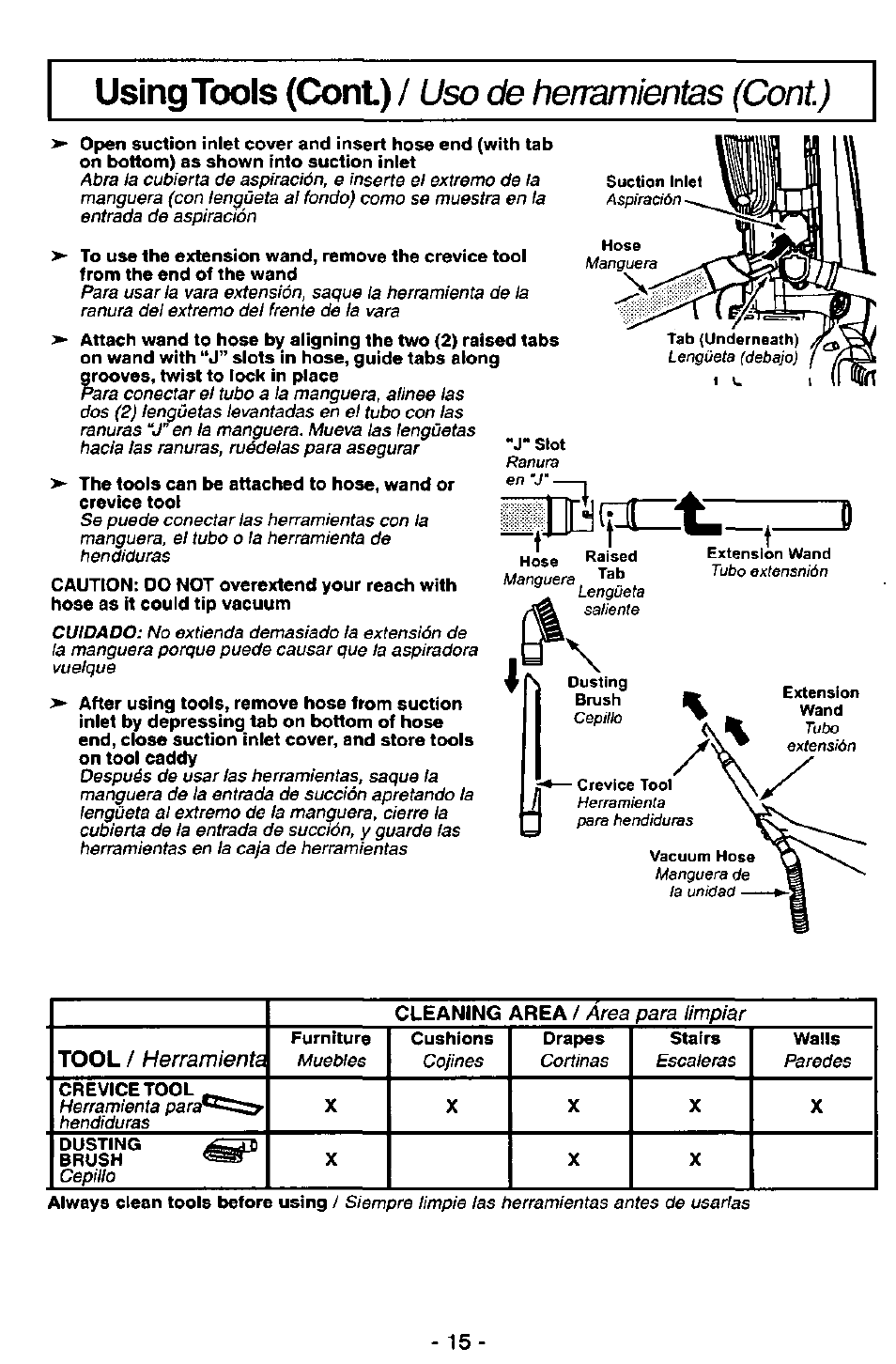 Herramienta | Panasonic MC-V7571 User Manual | Page 15 / 28