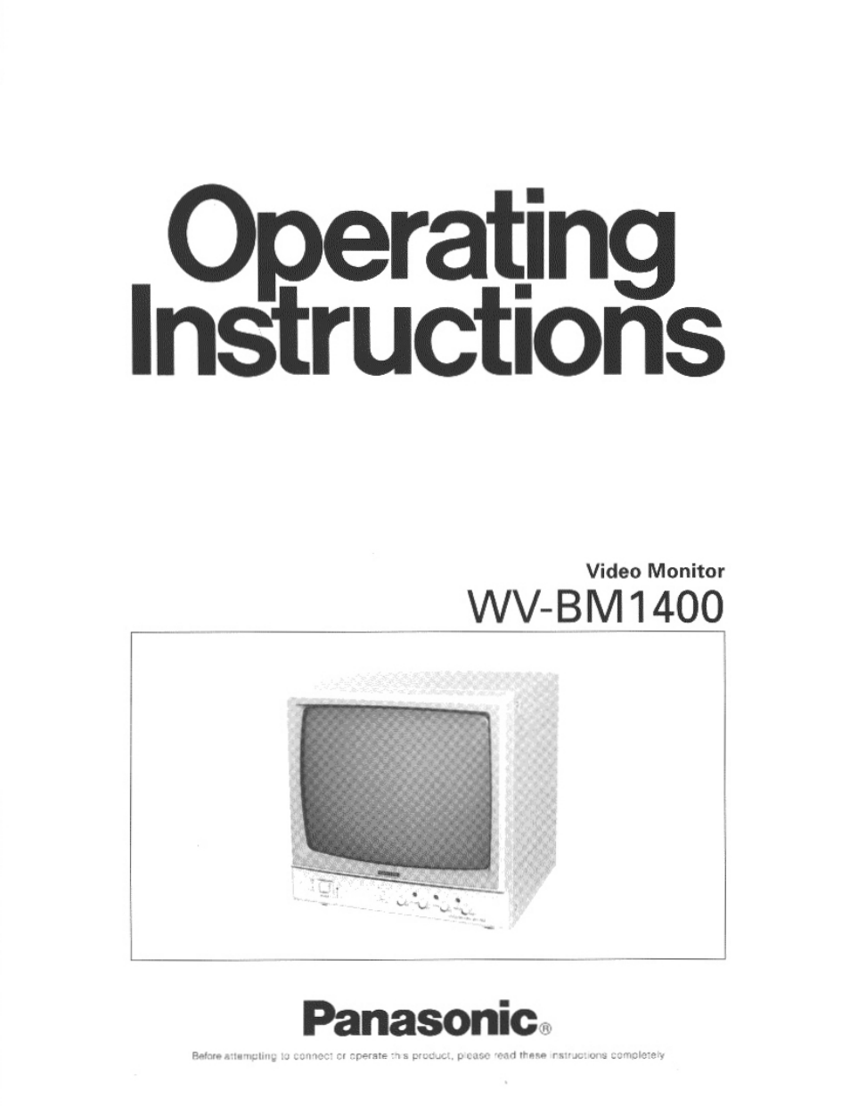 Panasonic WV-BM1400 User Manual | 10 pages