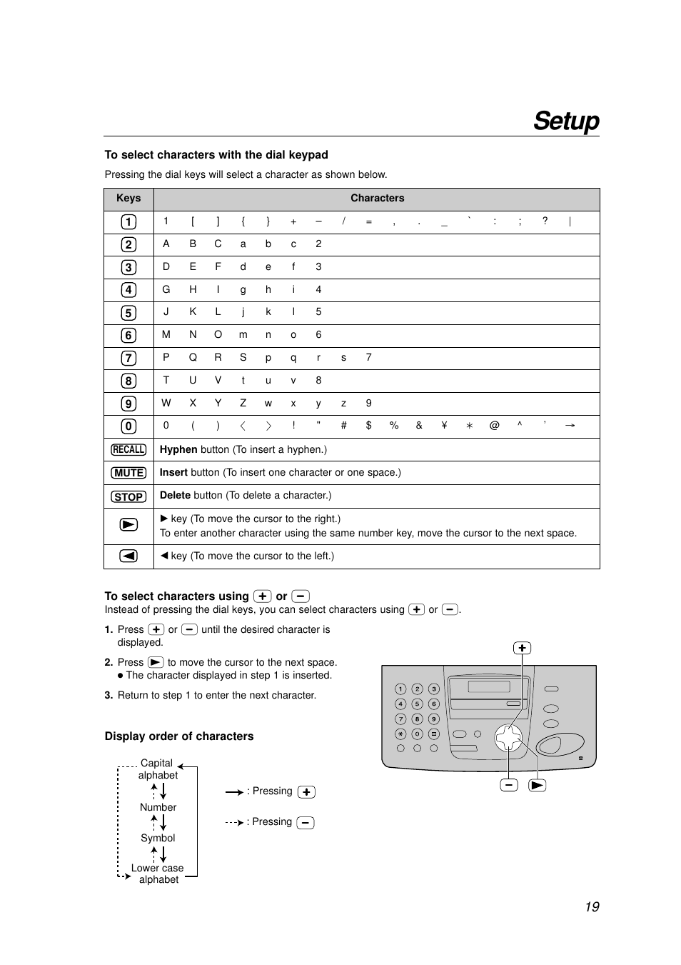 Setup | Panasonic KX-FP155AL User Manual | Page 19 / 88
