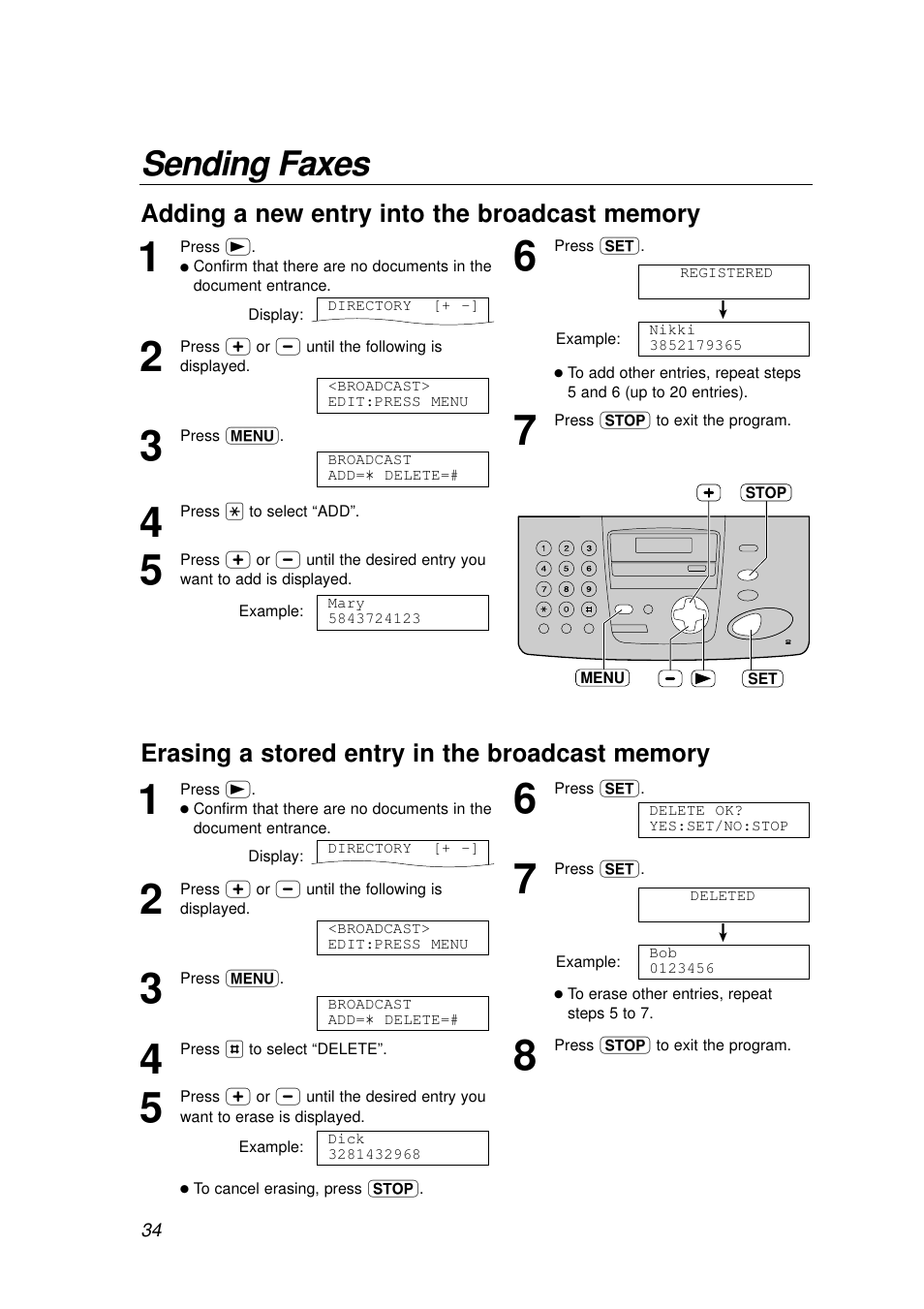 Sending faxes | Panasonic KX-FP155AL User Manual | Page 34 / 88