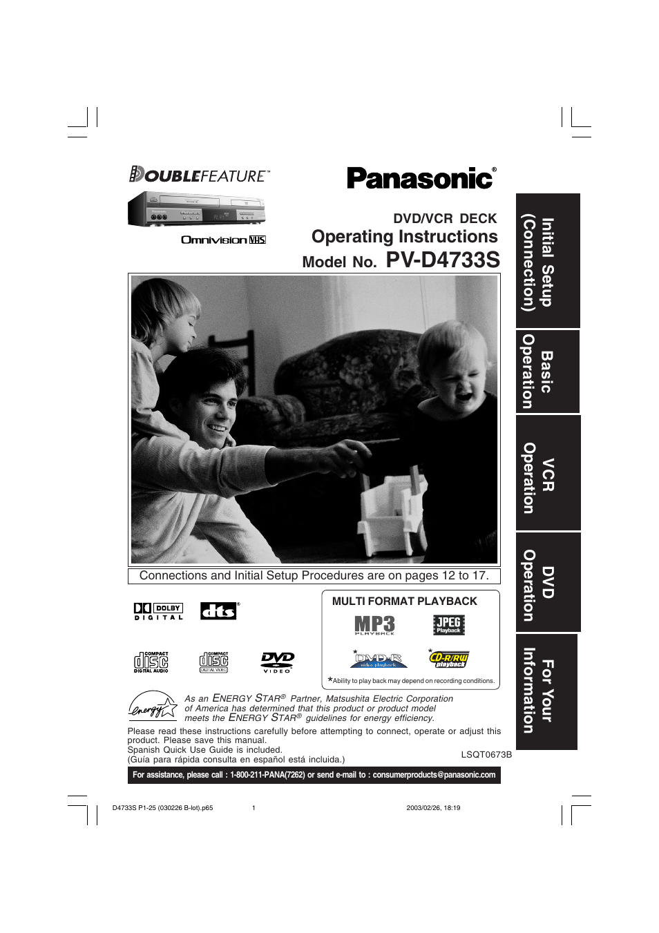 Panasonic PV-D4733S User Manual | 64 pages