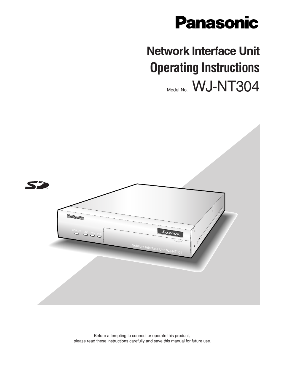 Panasonic WJ-NT304 User Manual | 20 pages