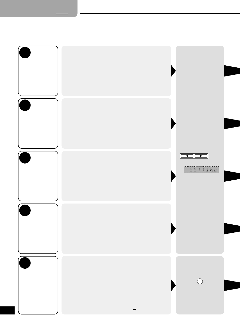 Step, Settings | Panasonic SA-HE70 User Manual | Page 8 / 20