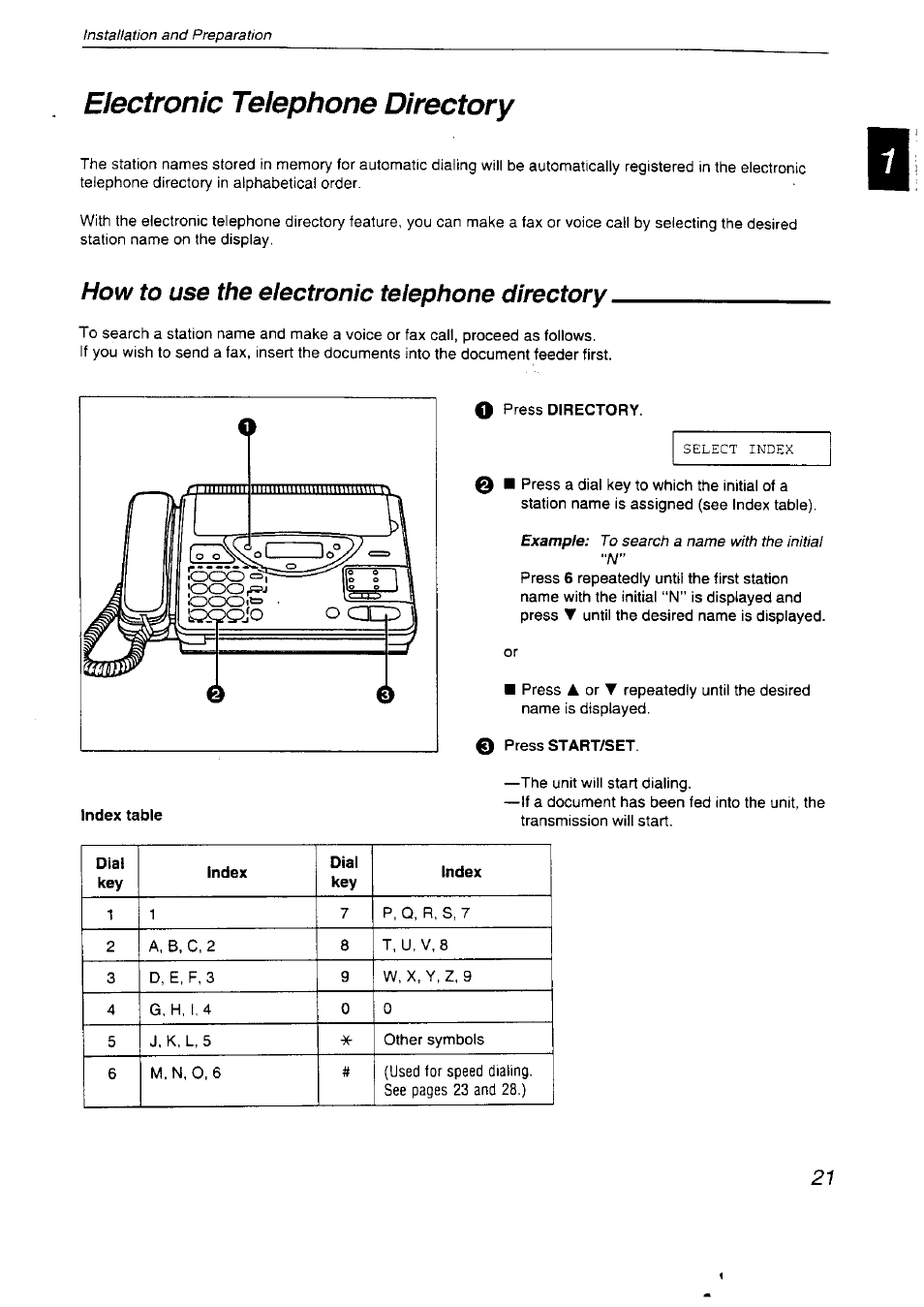 Electronic telephone directory, O press start/set, How to use the electronic telephone directory | Panasonic KX-F2710NZ User Manual | Page 21 / 82