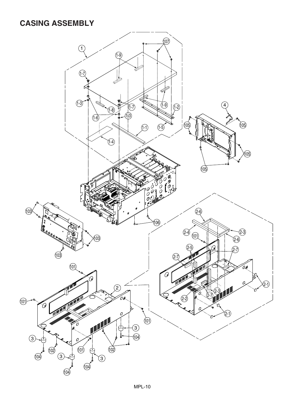 Casing assembly | Panasonic AJ-D255MC User Manual | Page 10 / 17