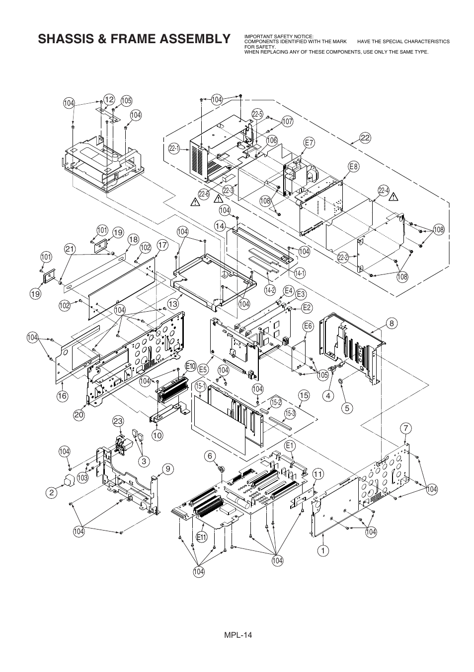 Shassis & frame assembly | Panasonic AJ-D255MC User Manual | Page 14 / 17