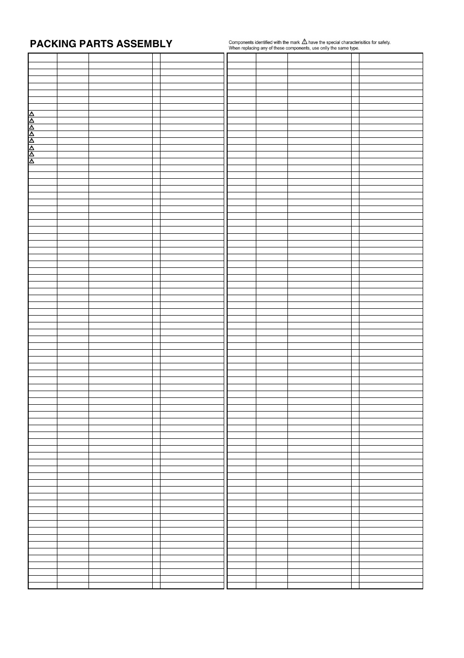 Packing parts assembly, Mpl-17 | Panasonic AJ-D255MC User Manual | Page 17 / 17