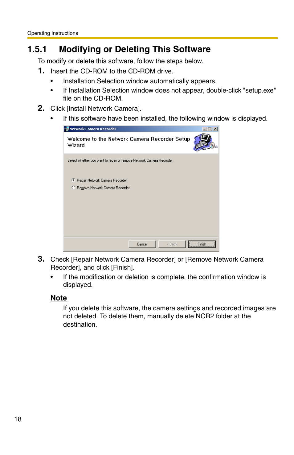 1 modifying or deleting this software | Panasonic BB-HNP11CE User Manual | Page 18 / 101
