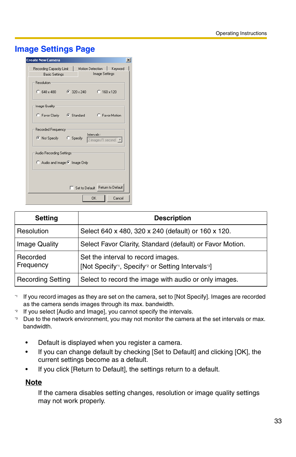 Image settings page | Panasonic BB-HNP11CE User Manual | Page 33 / 101