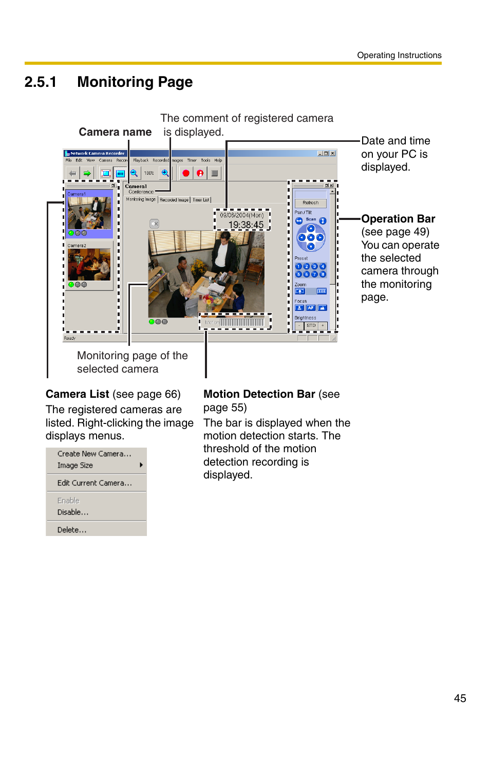Ge 45), E 45), 1 monitoring page | Panasonic BB-HNP11CE User Manual | Page 45 / 101