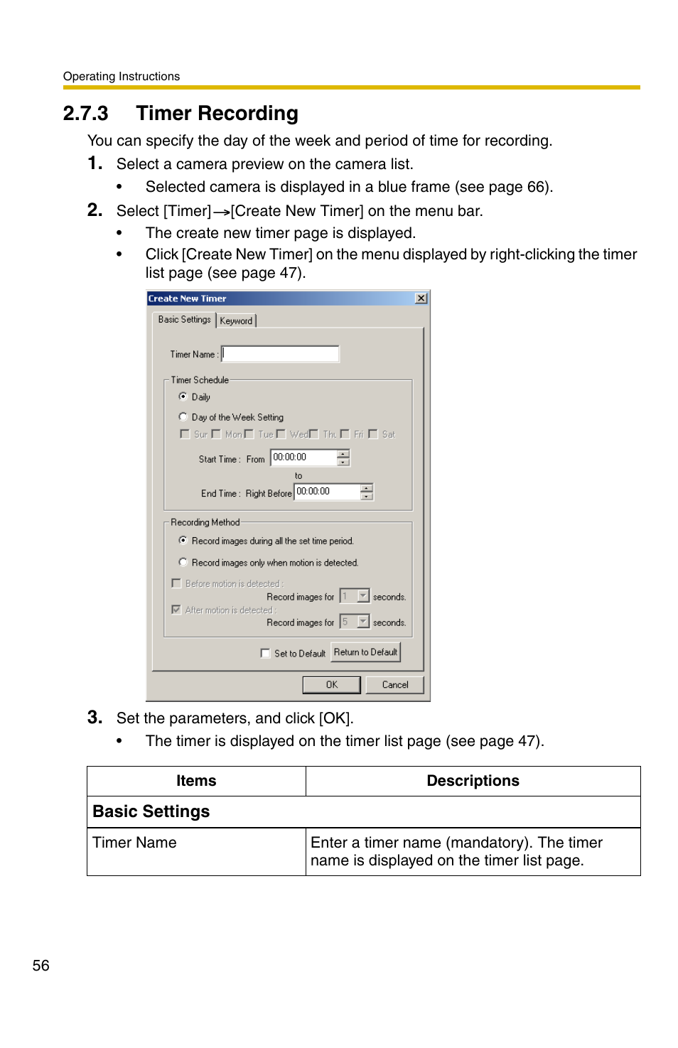 3 timer recording, 56). y | Panasonic BB-HNP11CE User Manual | Page 56 / 101