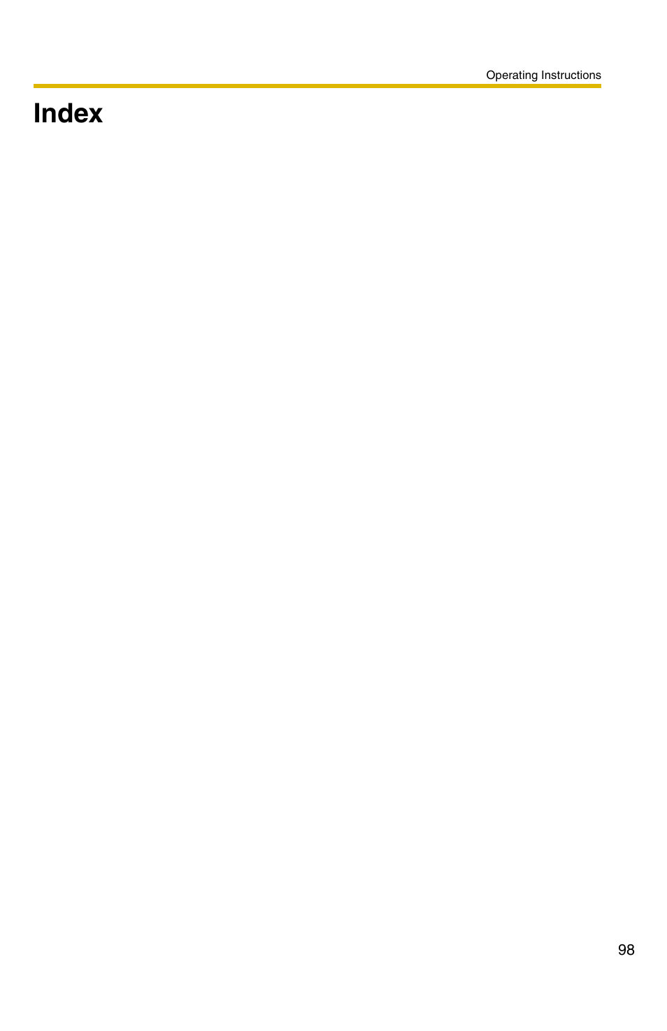 Index | Panasonic BB-HNP11CE User Manual | Page 98 / 101