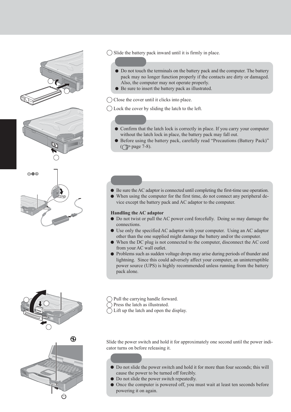 First-time operation 6 | Panasonic CF-29 Series User Manual | Page 12 / 48