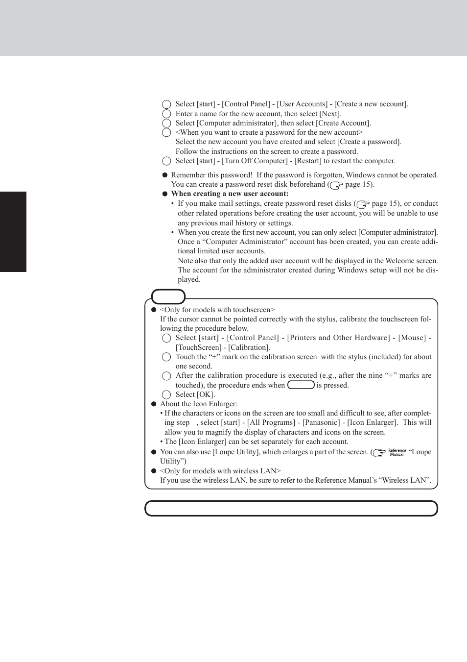 First-time operation | Panasonic CF-29 Series User Manual | Page 14 / 48