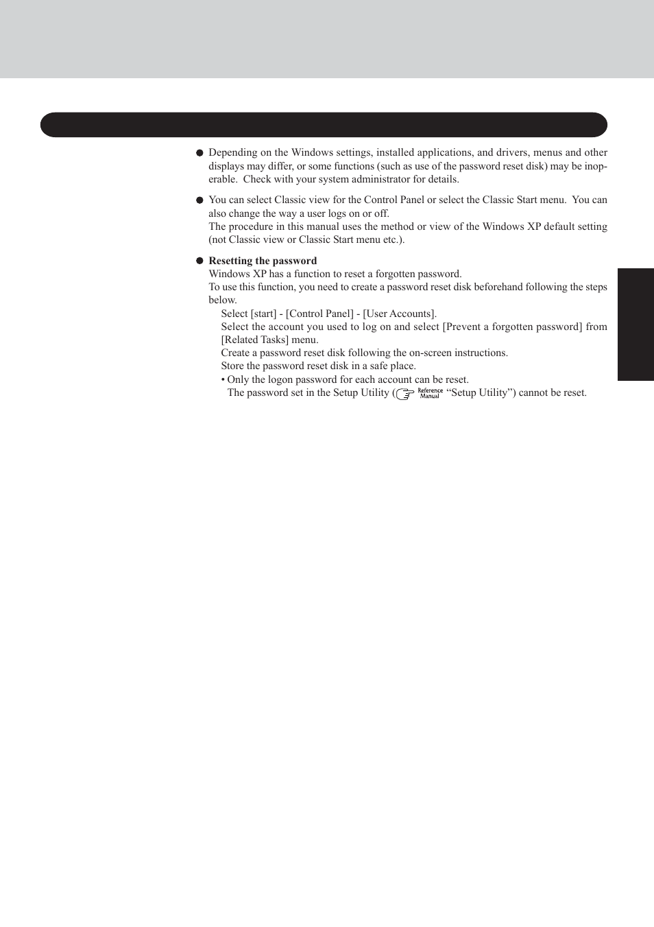 Information for windows xp | Panasonic CF-29 Series User Manual | Page 15 / 48