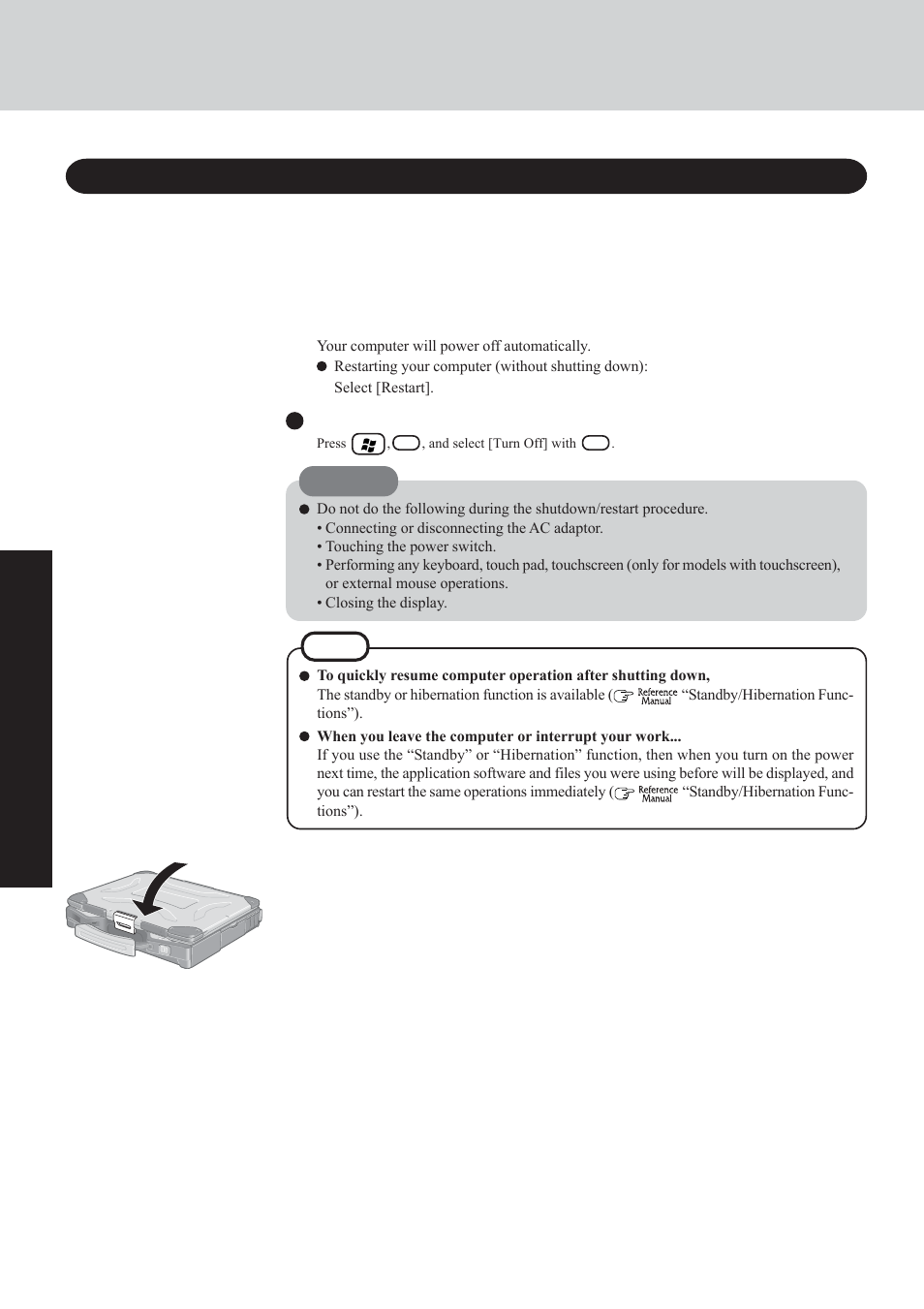 Starting up/shutting down | Panasonic CF-29 Series User Manual | Page 18 / 48