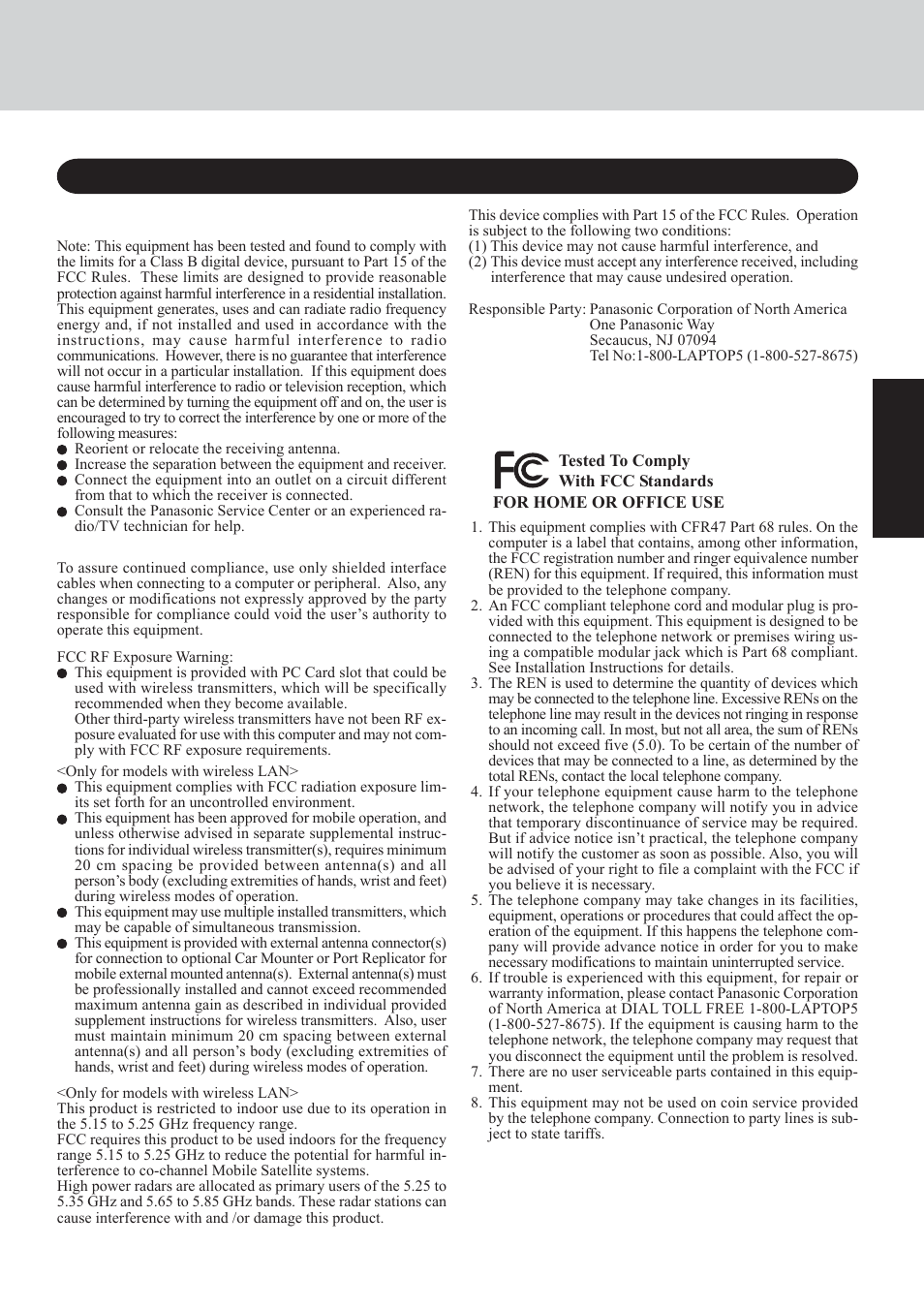 Getting started, Read me first, For u.s.a | Getting star ted | Panasonic CF-29 Series User Manual | Page 3 / 48