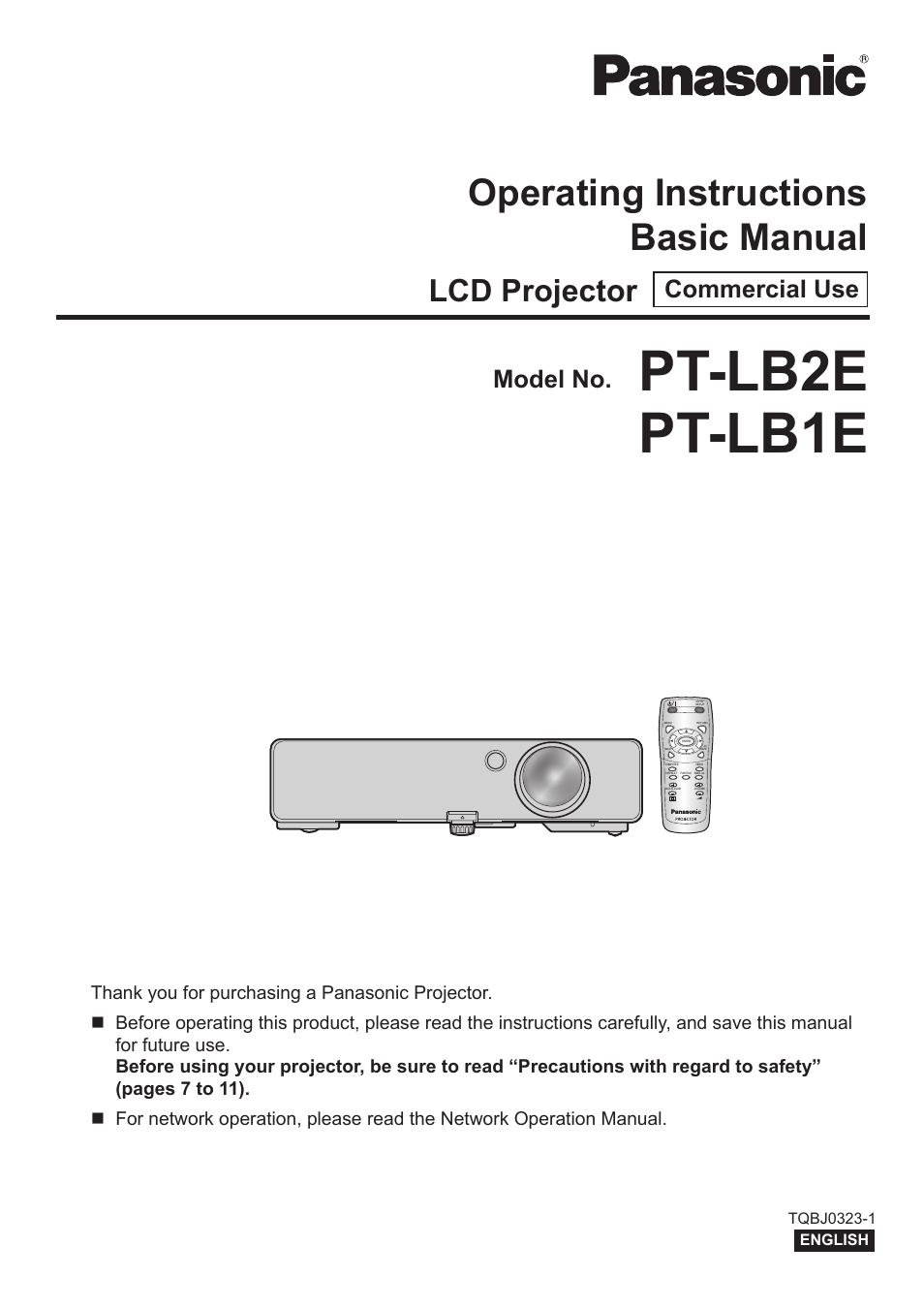 Panasonic TQBJ0323-1 User Manual | 59 pages