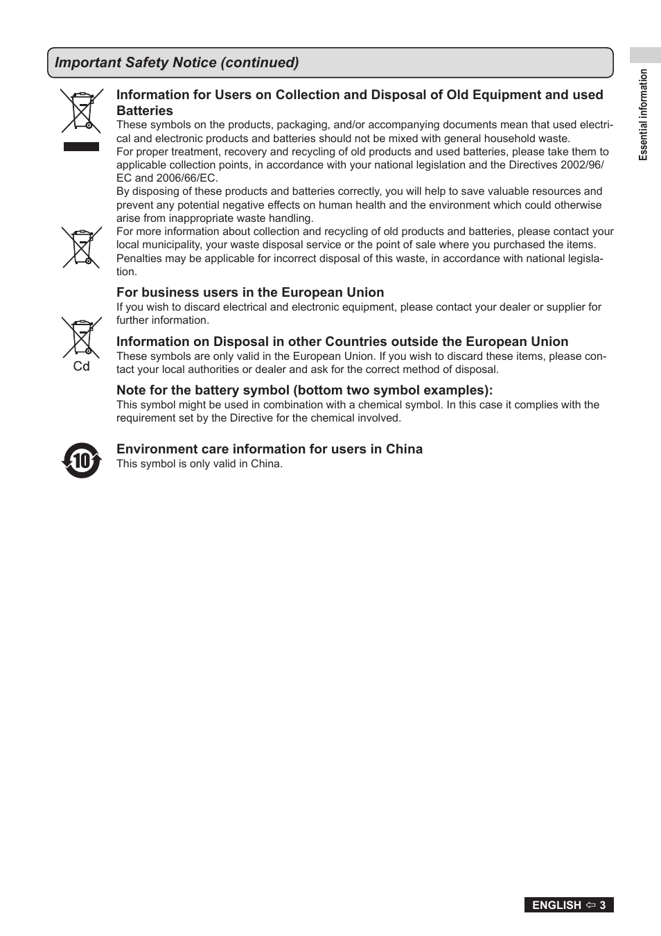 Panasonic TQBJ0323-1 User Manual | Page 3 / 59