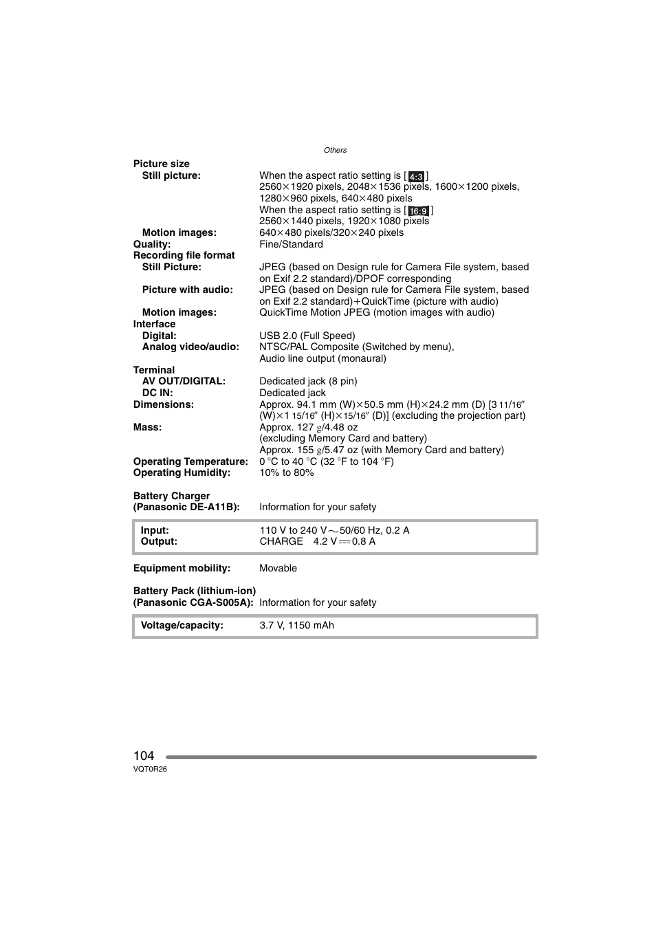 Panasonic DMC-FX8PP User Manual | Page 104 / 116