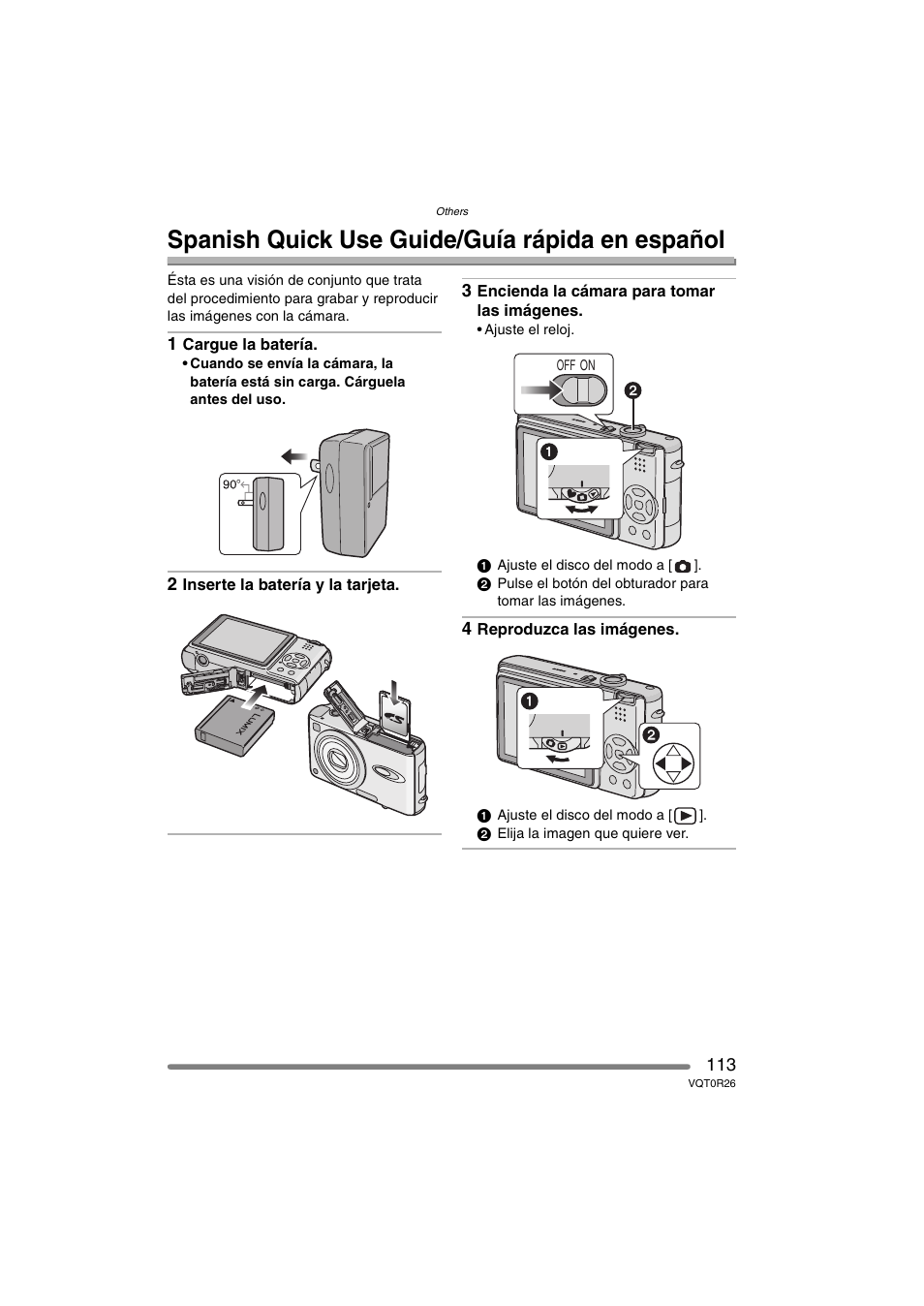Spanish quick use guide/guia rapida en espanol, Spanish quick use guide/guía rápida en español | Panasonic DMC-FX8PP User Manual | Page 113 / 116