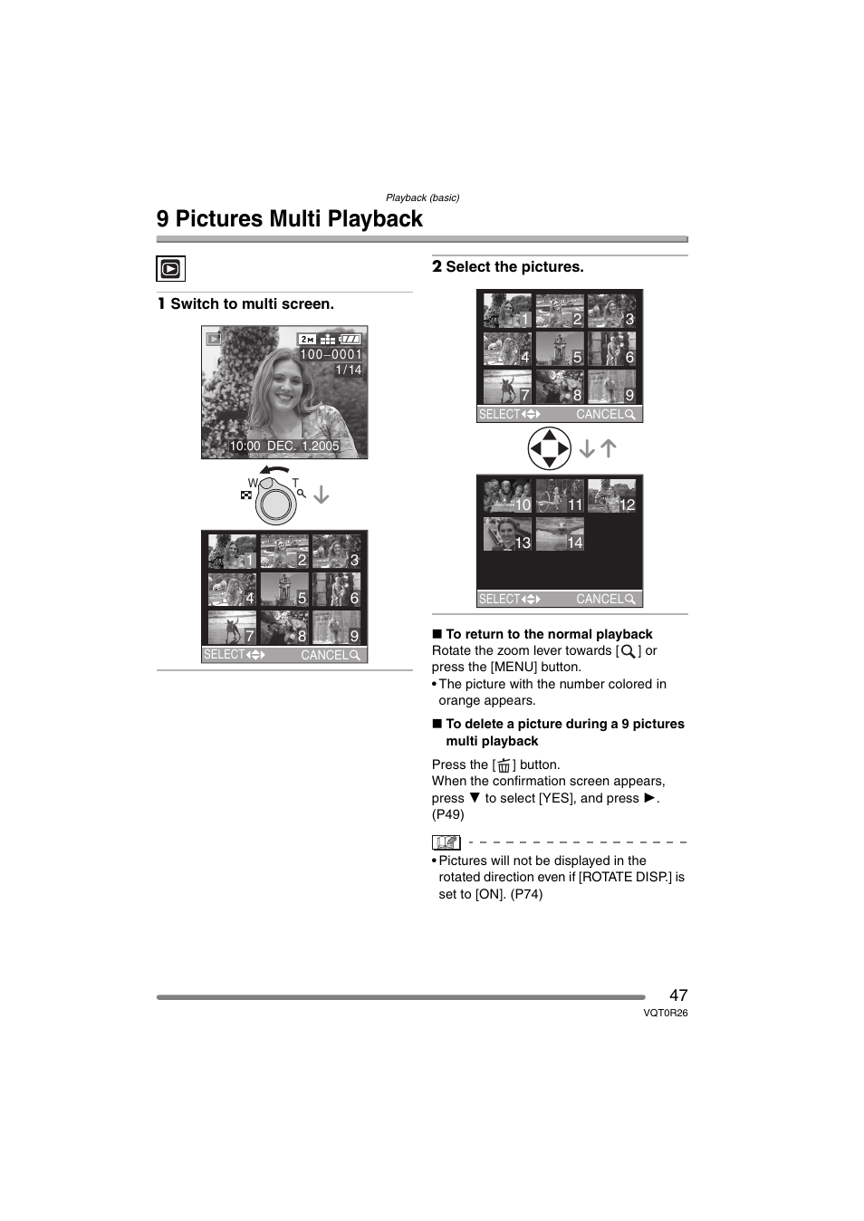 9 pictures multi playback | Panasonic DMC-FX8PP User Manual | Page 47 / 116