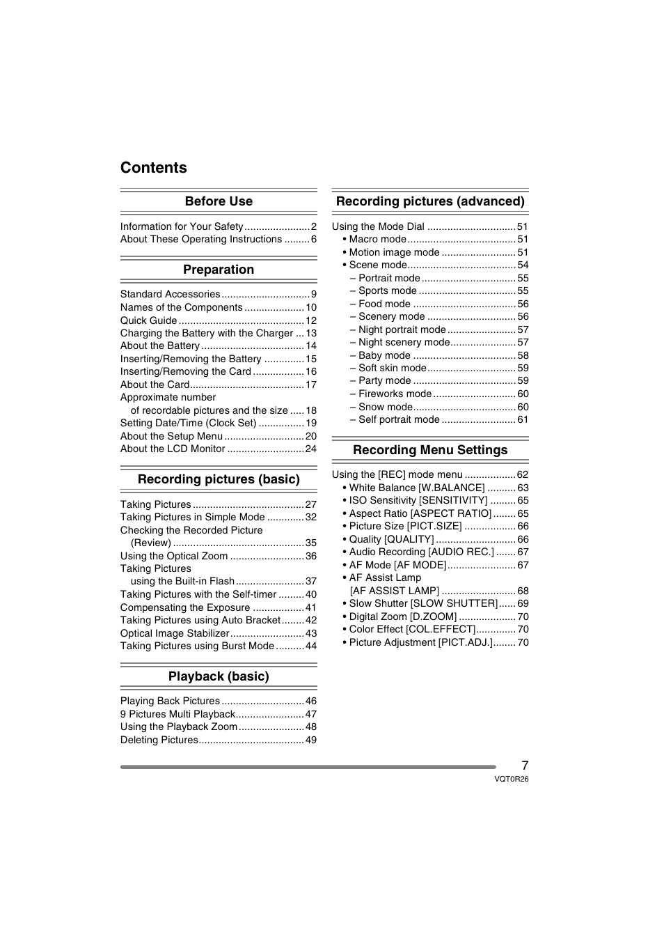 Panasonic DMC-FX8PP User Manual | Page 7 / 116