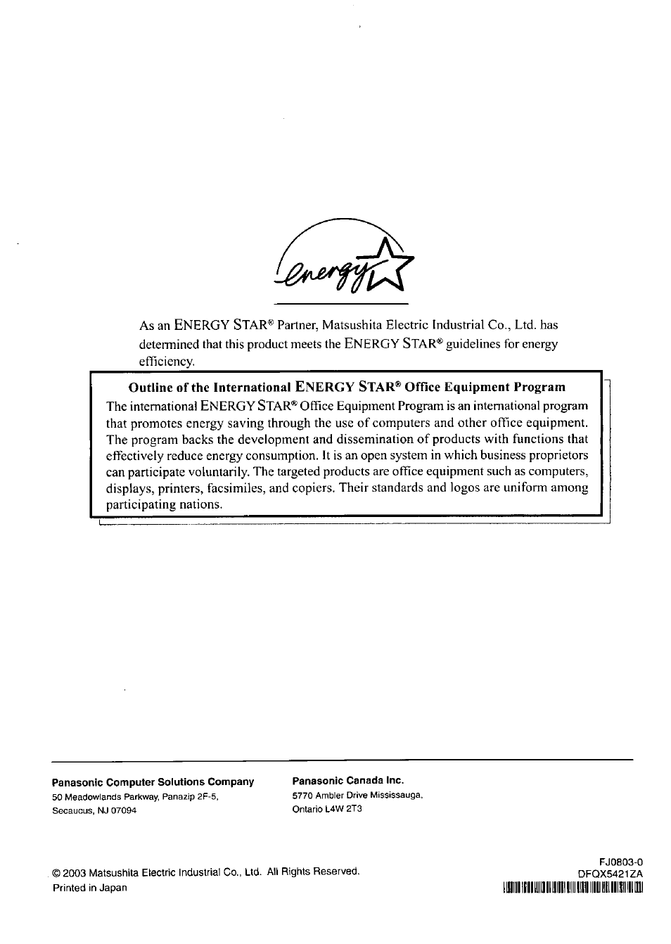 Panasonic CF-18 User Manual | Page 44 / 44