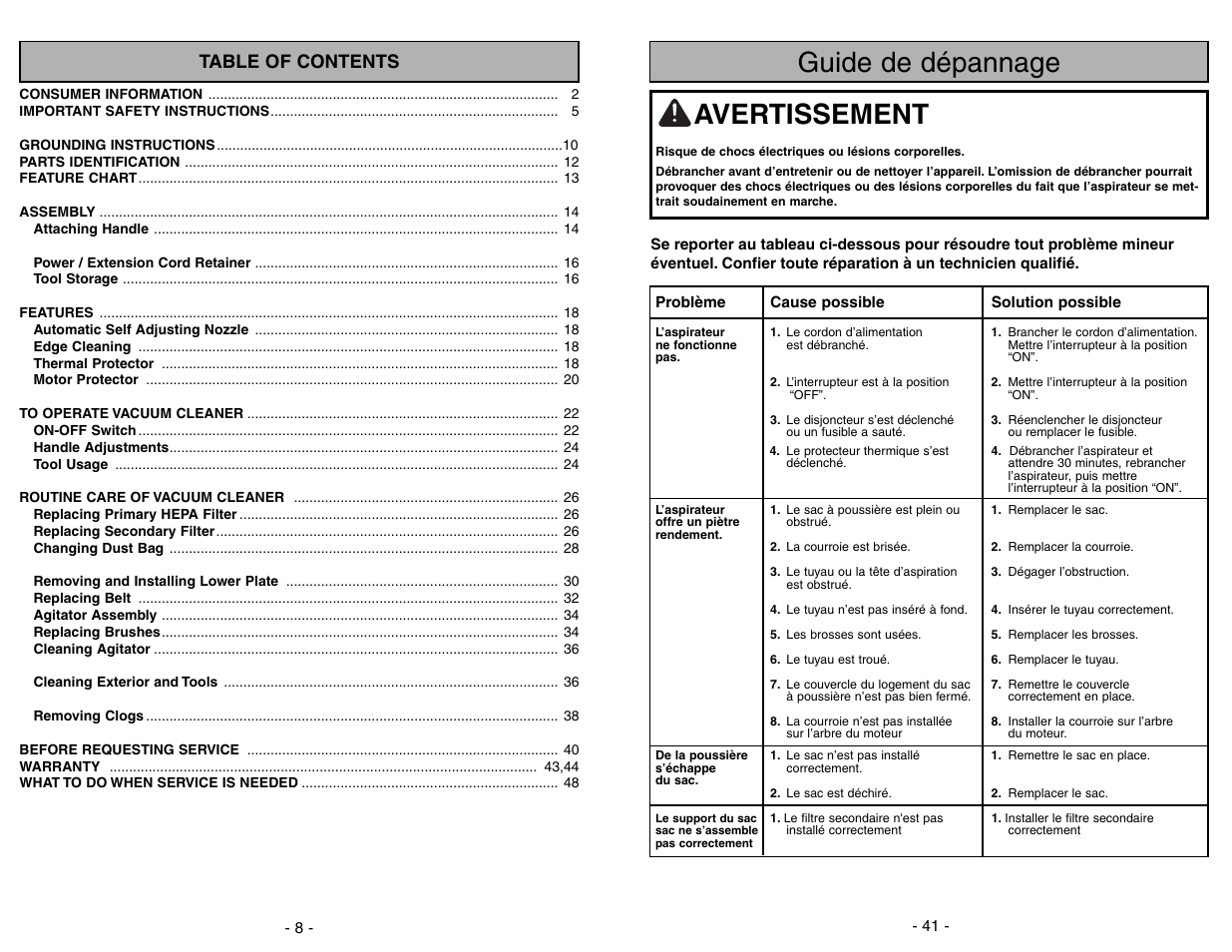 Panasonic MC-GG773 User Manual | Page 41 / 48