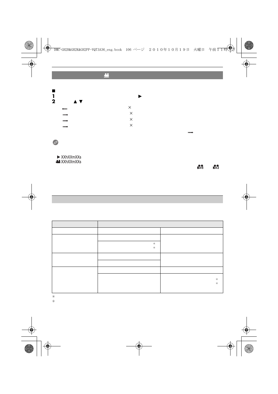 Variable movie mode | Panasonic DMC-GH2 User Manual | Page 106 / 208