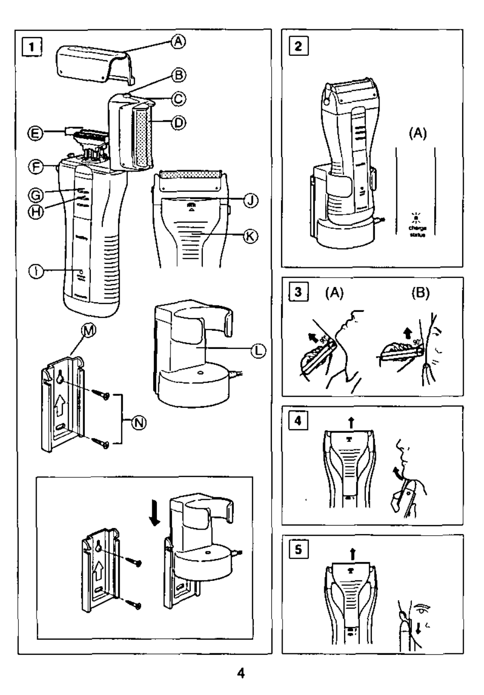 Panasonic WET/DRY RECHARGEABLE SHAVER ES4012 User Manual | Page 4 / 16