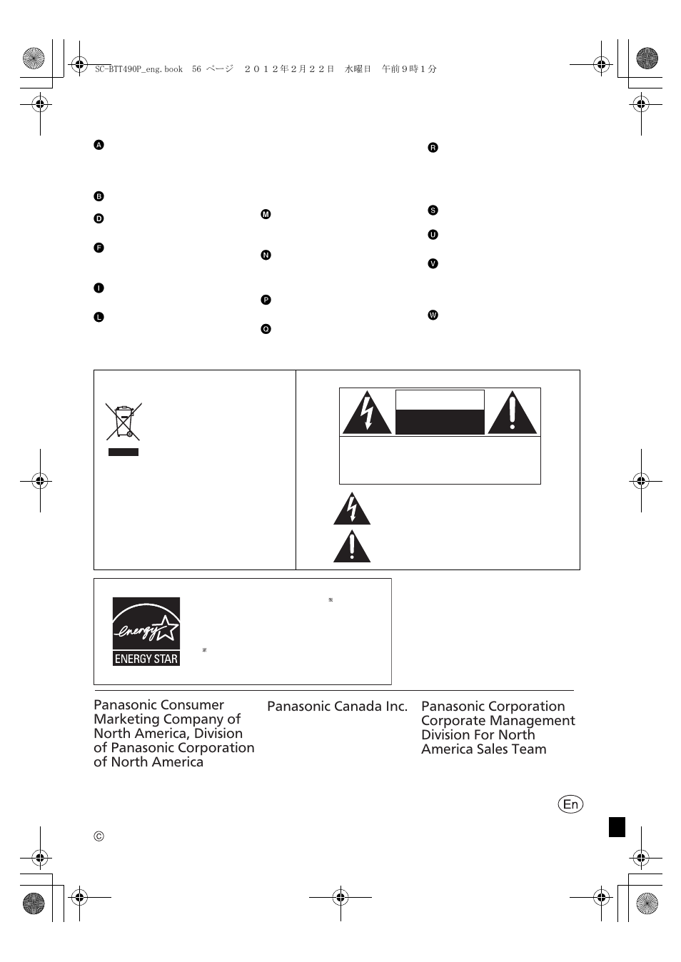 Index, Caution | Panasonic Blu-ray DiscTM Home Theater Sound System SC-BTT490 User Manual | Page 56 / 56