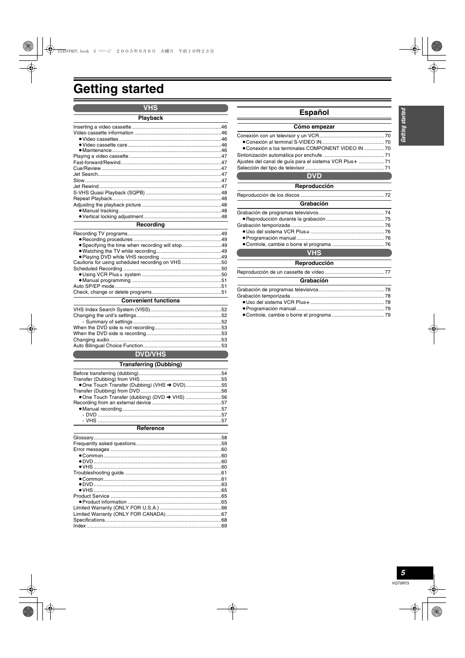 Panasonic DMR-ES40V User Manual | Page 5 / 80