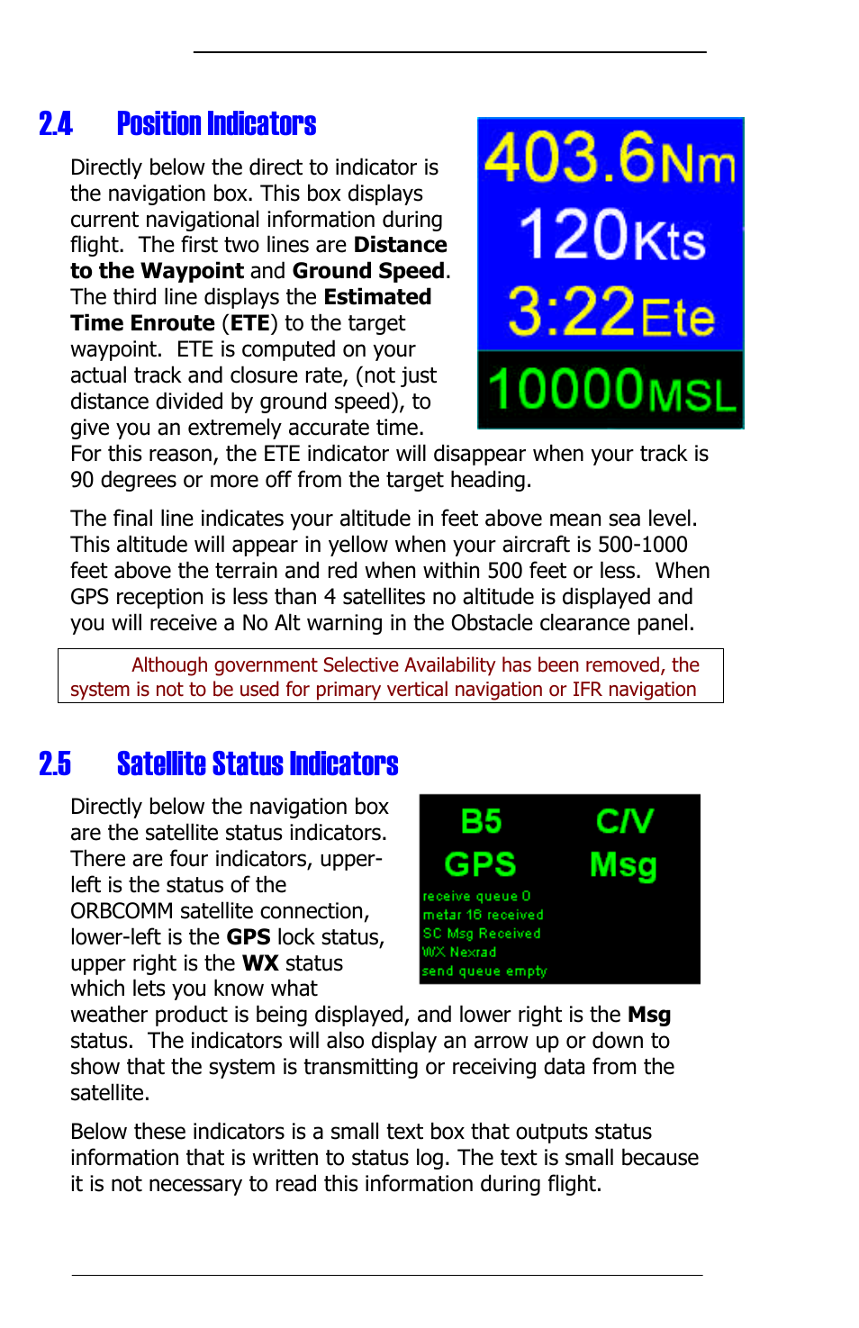 4 position indicators, 5 satellite status indicators | Panasonic 3.0 User Manual | Page 10 / 63